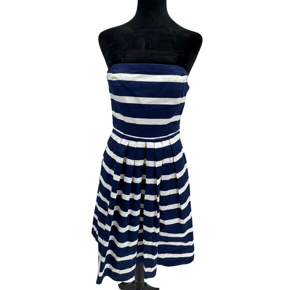 GAP Blue and White Strapless Sundress Casual Resort Wear - Picture 3 of 8